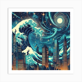 Cityscape Tsunami 3 Art Print