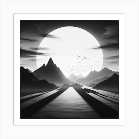 Black And White Landscape 11 Art Print