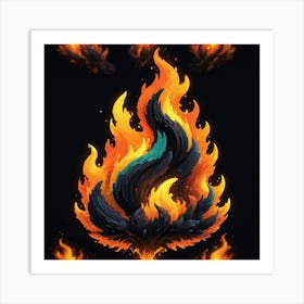 Majestic 3d Flame Art Print