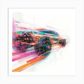 Car In Motion Art Print