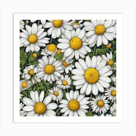 Daisy Pattern Art Print