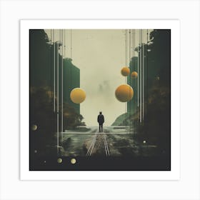 Man Standing On A Bridge Art Print