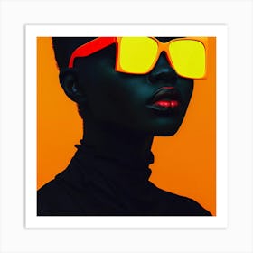 Portrait Of A Woman With Sunglasses 1 Art Print