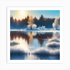 Forest Reflections in Wintertime Art Print