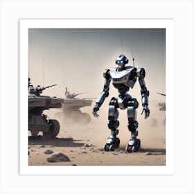 Robots In The Desert 1 Art Print