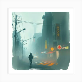 City In The Fog Art Print