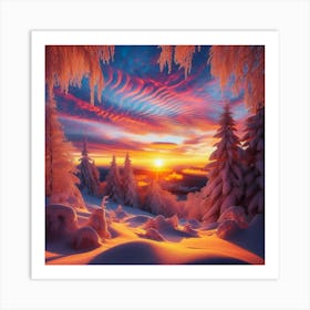 Sunset In Winter Art Print