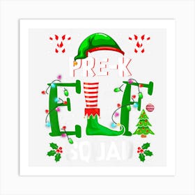 Teacher Pre K Elf Squad Matching Group Christmas Xmas Art Print