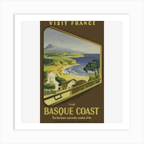 Vintage Travel Poster Basque Coast France Art Print