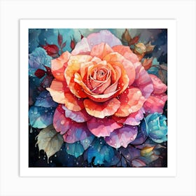 Rose Flower Painting Art Print