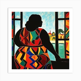 Woman By The Window Art Print