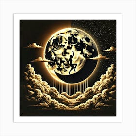 Moon And Clouds 3 Art Print