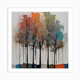 Three Trees Abstract Forest Art Print