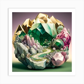 Landscape With Crystals Art Print