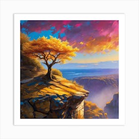 Tree On The Cliff 1 Art Print