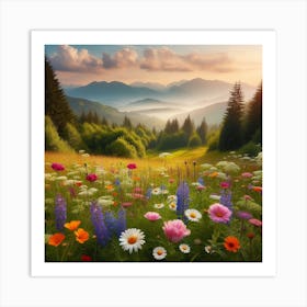 Wildflowers In The Meadow 4 Art Print