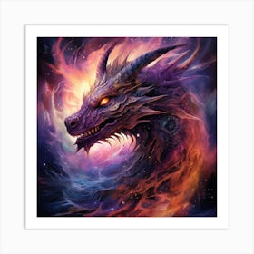 Dragon In Space Art Print