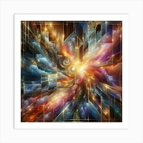 Radiant Mysterious Marble Light: Multicolor marble 5 Art Print