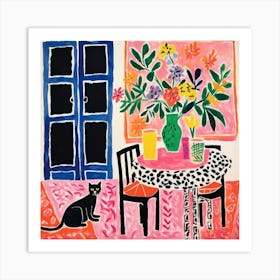 Cat In The Dining Room 1 Art Print