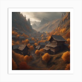 Village In Autumn 16 Art Print