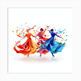 Colorful Dancers Art Print