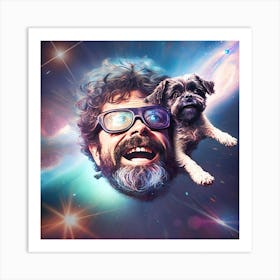 Terence McKenna, dog in space, trippy Art Print