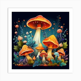 Mushroom Forest 3 Art Print