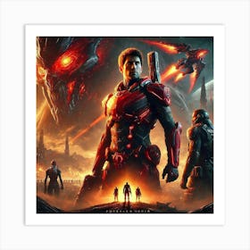 Sci Fi Scene Phoenix Rising Art Print