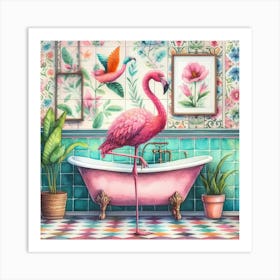 Pink Flamingo Art Print