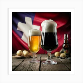 Beer And Swiss Flag Art Print