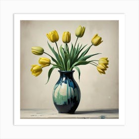 Green Tulips Hallway Art Print (9) Art Print