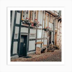 Old German Half Timbered Houses 05 Art Print