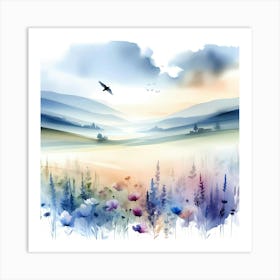 Watercolor Landscape Painting 31 Art Print