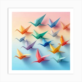 Origami Birds Art Print