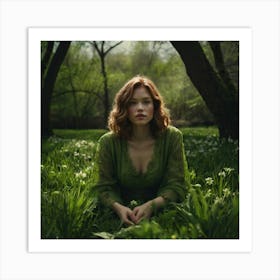 Portrait Perfect Green Spring Art 3 Art Print