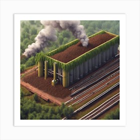 3d Rendering Of A Power Plant 1 Art Print