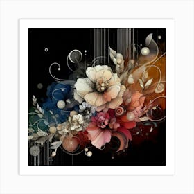 Abstract Floral Painting 3 Art Print