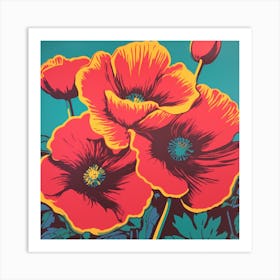 Poppy 4 Pop Art Illustration Square Art Print