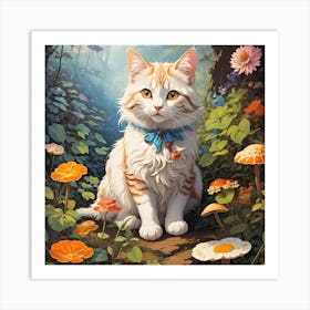 Cat In The Forest Art Print