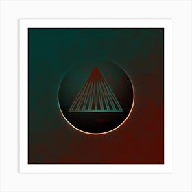 Geometric Neon Glyph on Jewel Tone Triangle Pattern 289 Art Print