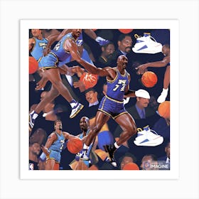 Karl Malone AI Art Print