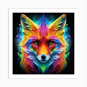 Colorful Fox 1 Art Print