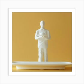 Waiter Holding Tray Art Print