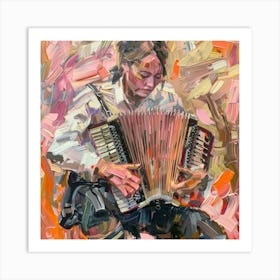 Accordion Player 2 Art Print