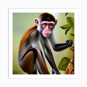 Monkey In Nature Art Print