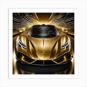 Golden Supercar Art Print