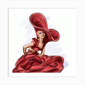 Lady in red 1 Art Print