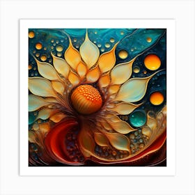 Abstract Of A Sunflower Art Print