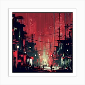 City At Night 1 Art Print