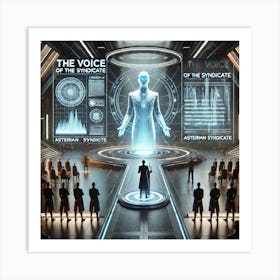 A Detailed Futuristic Scene Showing The Voice Of Art Print